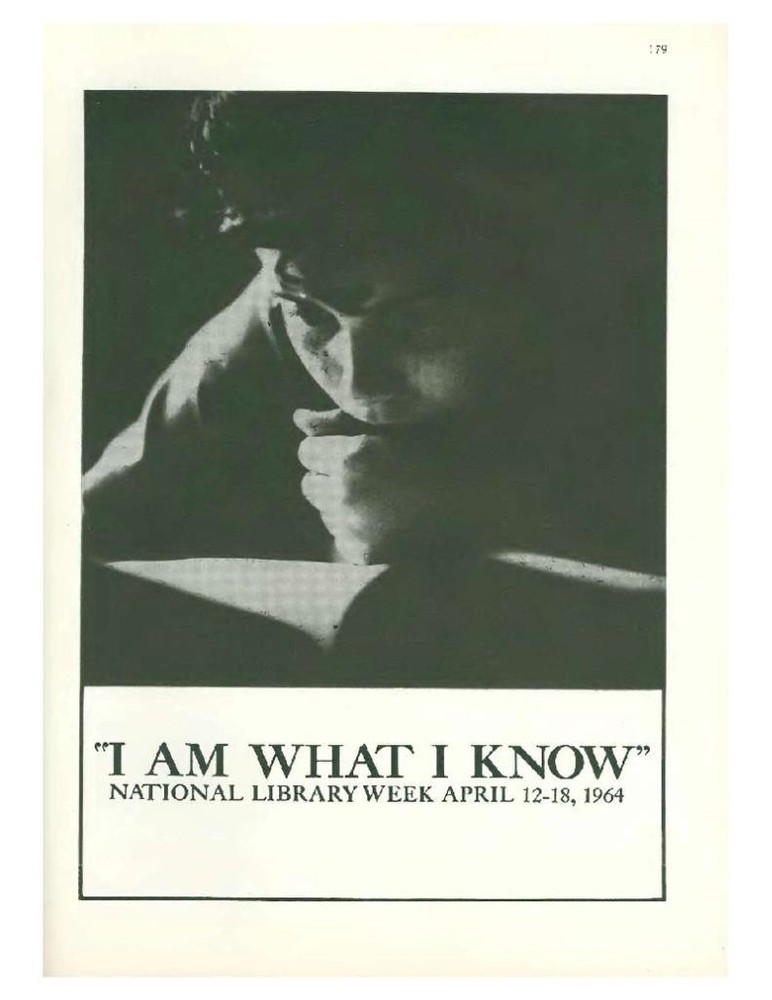 1964 «I Am What I Know» National Library Week PRINT AD