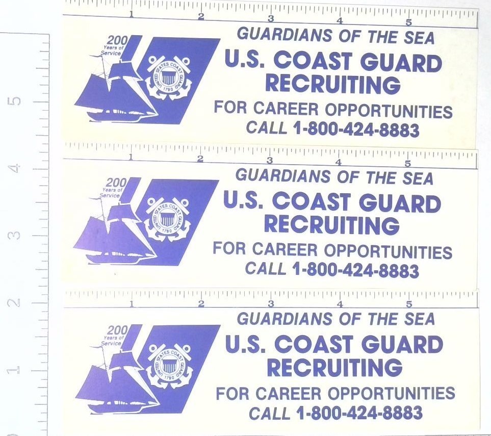 Vintage Lot Of 3 US Coast Guard Recruiting Book Marks