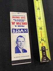 Vote for Frank R Chilton Jr Republican State Senator Matchbook Cover