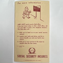 Federal Security Agency Social Security Administration 1950 Sign Beige Red