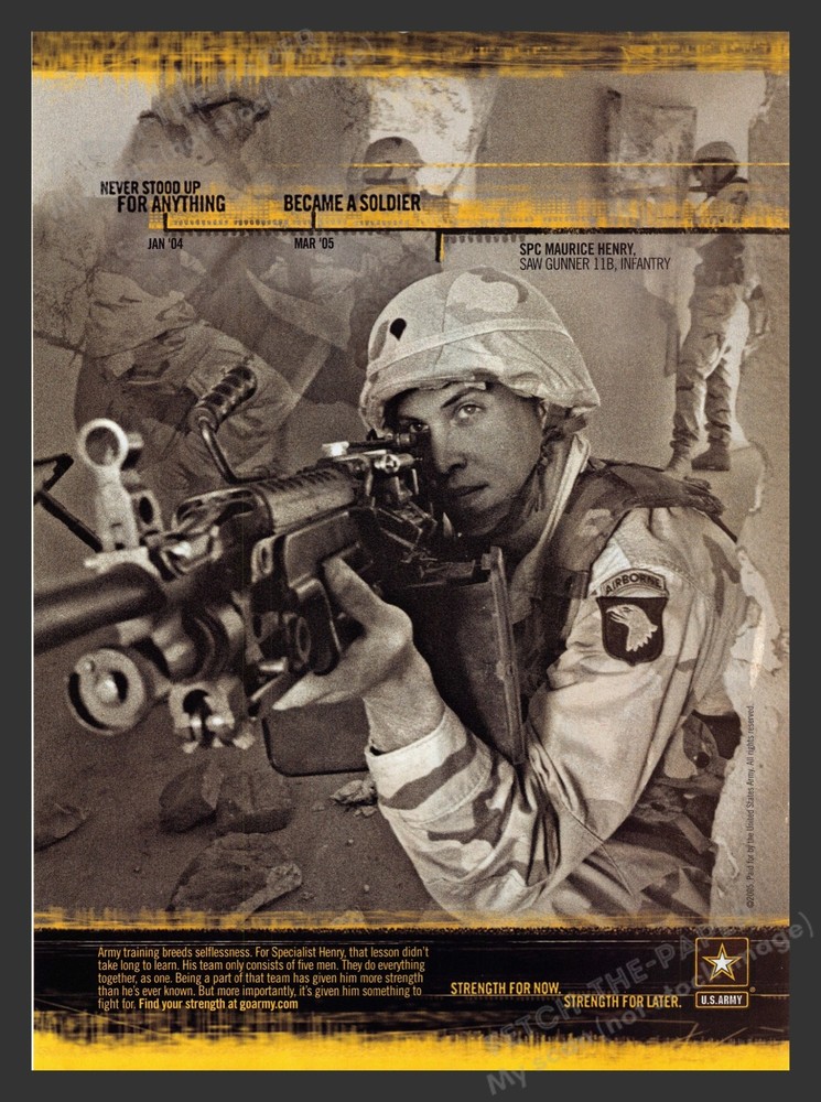U.S. Army SPC Maurice Henry Military 2000s Print Advertisement Ad 2007