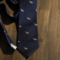 Vintage US Savings Bond Volunteers Tie Navy Blue Patriotic Eagle Flag Union Made