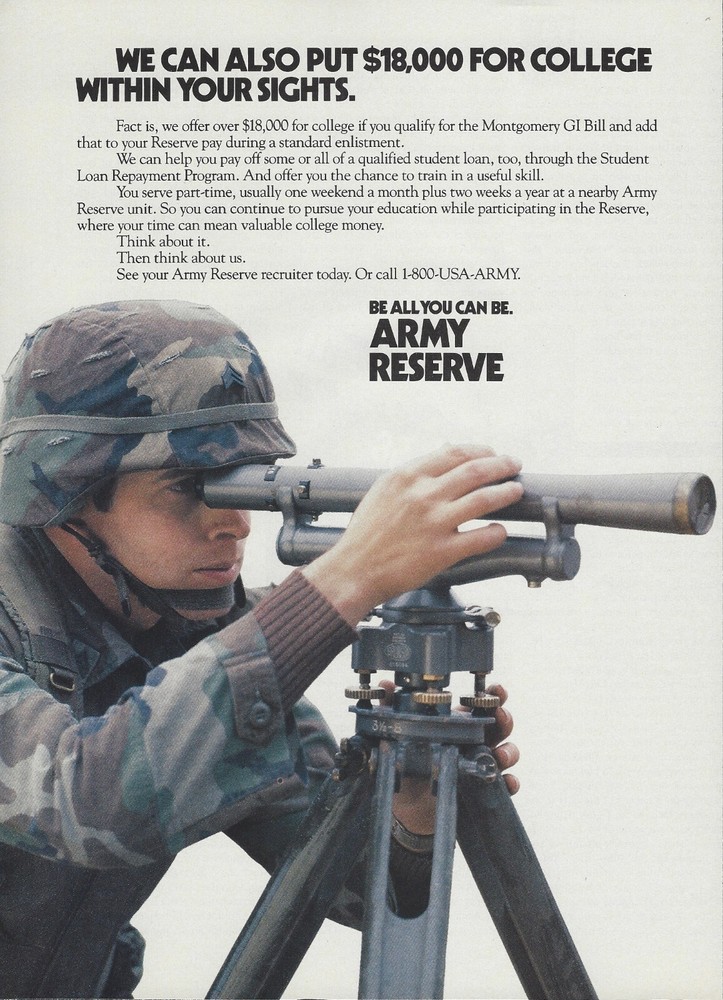 1991 US Army Reserve Within Your Sights vintage Print Ad Advertisement