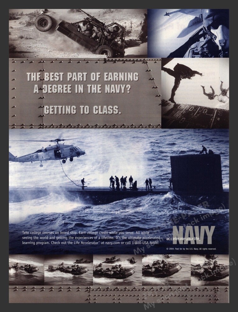 Navy «Accelerate your life» 2000s Print Advertisement Ad 2004