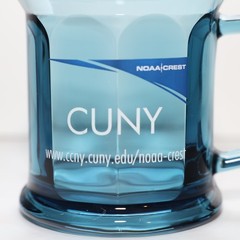 CUNY CCNY NOAA Glass Coffee Mug Blue Student Remote Sensing Research CREST