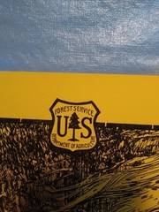 Old Forest Service Sign MR HUNTER FOREST FIRES RUIN SPORT