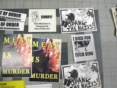 vtg 1980s – 90s political protest Hardline Meat is Murder Punk sticker lot of 33