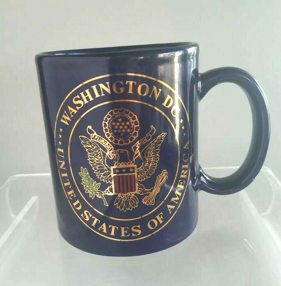 Washington DC United States of America Gold Seal Cobalt Blue Coffee Mug Cup