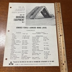 VTG 1971 U.S Army Fact Sheet Bridging Equipment: Armored Vehicle Launched Bridge