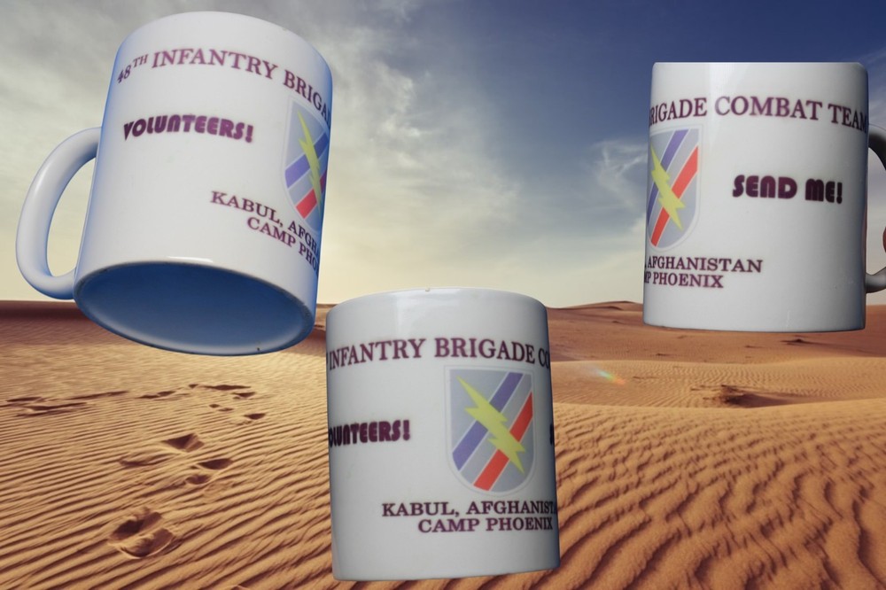 Kabul Afghanistan Camp Phoenix Volunteers 48th infantry Brigade Coffee Cup