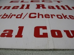 SNOWBIRD / CHEROKEE CO «ELECT» Janell Rattler Sign, 24″x18″ corrug. board.