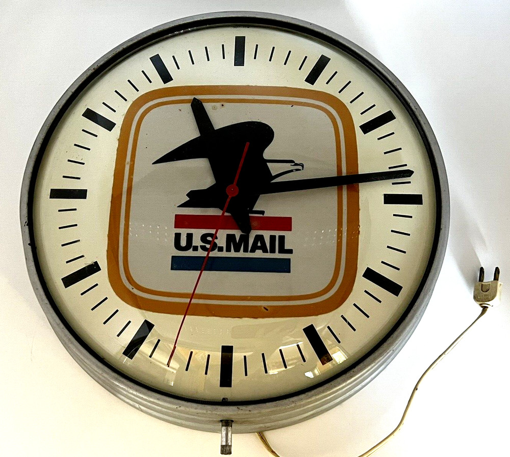 Vintage 60s Post Office Wall Clock – U.S. Mail USPS – Simplex 14″, Model 507-174