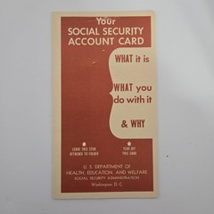 Vintage Your Social Security Account Card 1961 Cartoon Pamphlet Form OAAN-7006
