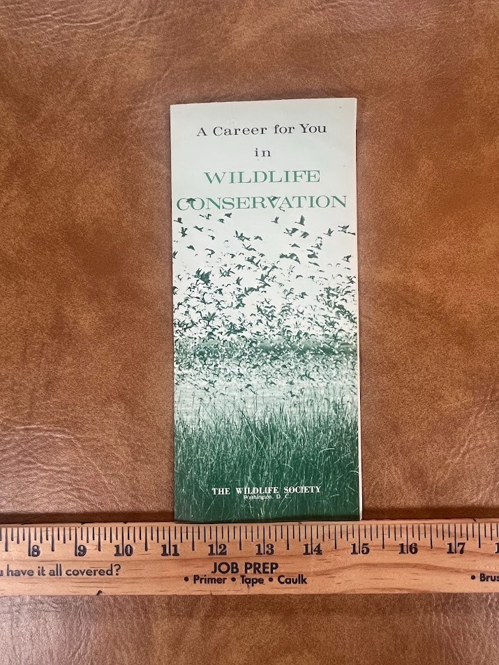 A Career in Wildlife Conservation Brochure Wildlife Society Washington DC 1960’s