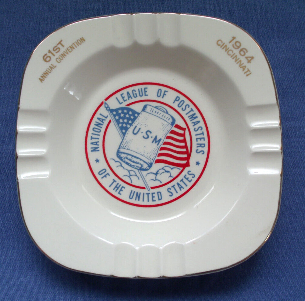 Rare! 1964 U.S.M. National League Of Postmasters 61st Annual Convention Ashtray