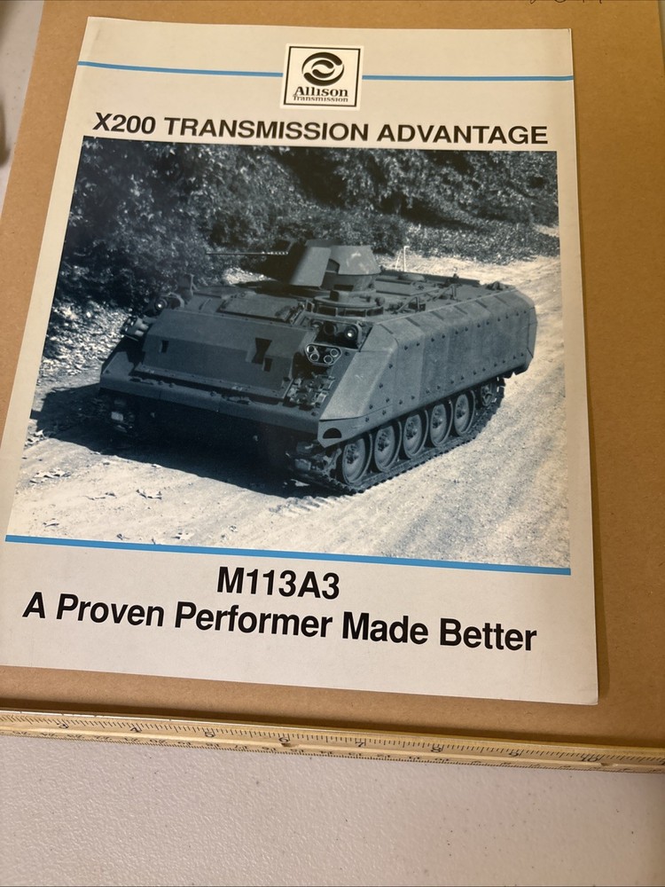 Vintage M113A3 Armored Personnel Carrier X200 Transmission Military Brochure