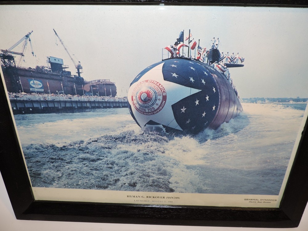 HYMAN G RICKOVER SSN709 General Dynamics Electric Boat Submarine Framed Photo