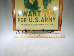 Vintage Uncle Sam «I Want You for the US Army» Recruiting Sign Mancave MT