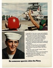 1974 US NAVY Recruiting Recruitment Enlistment Aircraft Carrier Sailor Print Ad