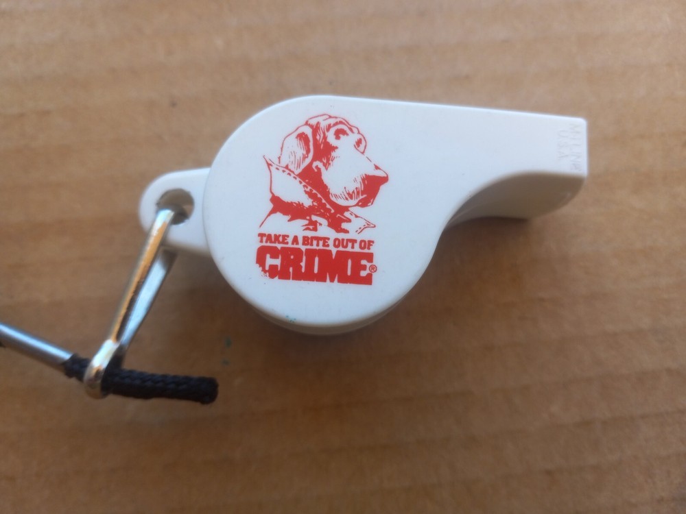 1980s Vtg Mr. McGruff Take A Bite Out Of Crime Sagety Whistle RARE