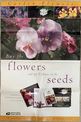 1995 USPS Garden Flowers Stamp Poster 24×36 – Promo «Buy Flowers, Get Seeds»
