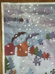 Vintage Original 1976 Christmas USPS Post Office Lobby Stamp Poster Santa Snow