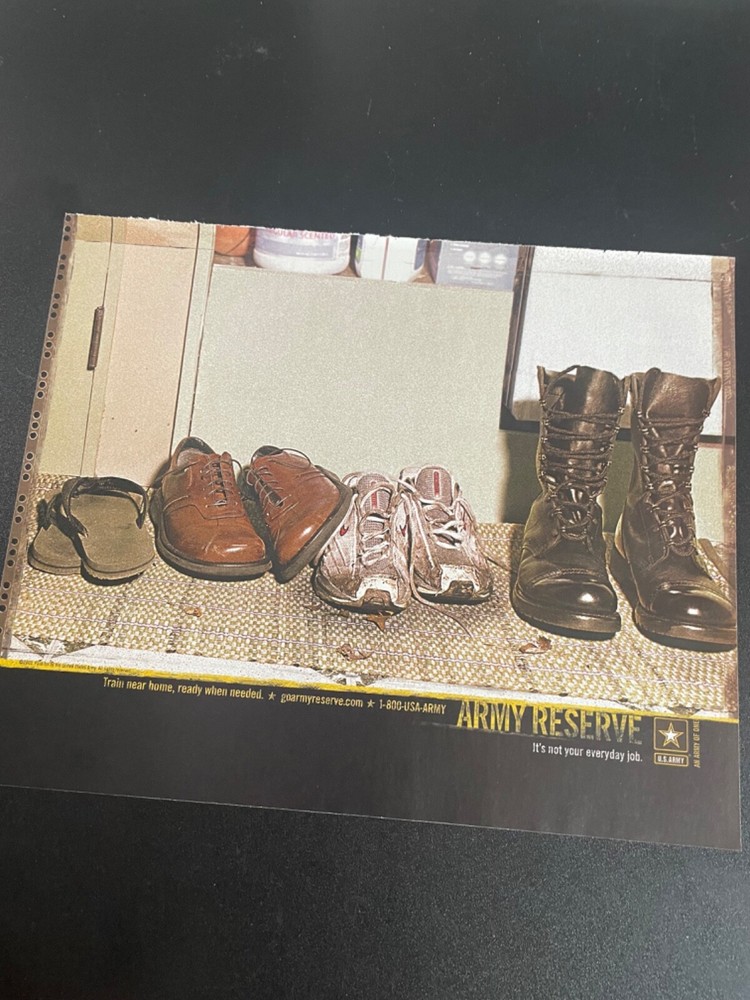 Army Reserve Train Near Home Ready When Needed Magazine Print Ad 2003 Shoes