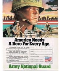 1985 Army National Guard Recruiting Recruitment Enlistment 1988 Vintage Print Ad