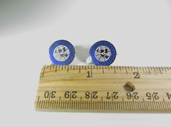 Vintage Silver Tone Clip On Earrings with United Nations Logo