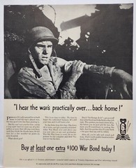 1944 WWII Era Soldier Buy War Bonds Official US Treasury Original Print Ad Life