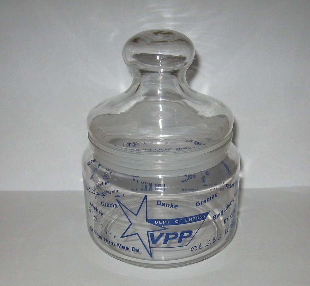 Vintage 1995 Dept of Energy VPP Waste Isolation Pilot Plant Glass Candy Jar