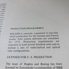 Vintage 1970s Roland Weapons System / Boeing Hughes Missile Military Brochure