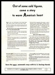 1947 U.S. Savings Bonds «A Story To Warm America’s Heart» Vintage Print Ad