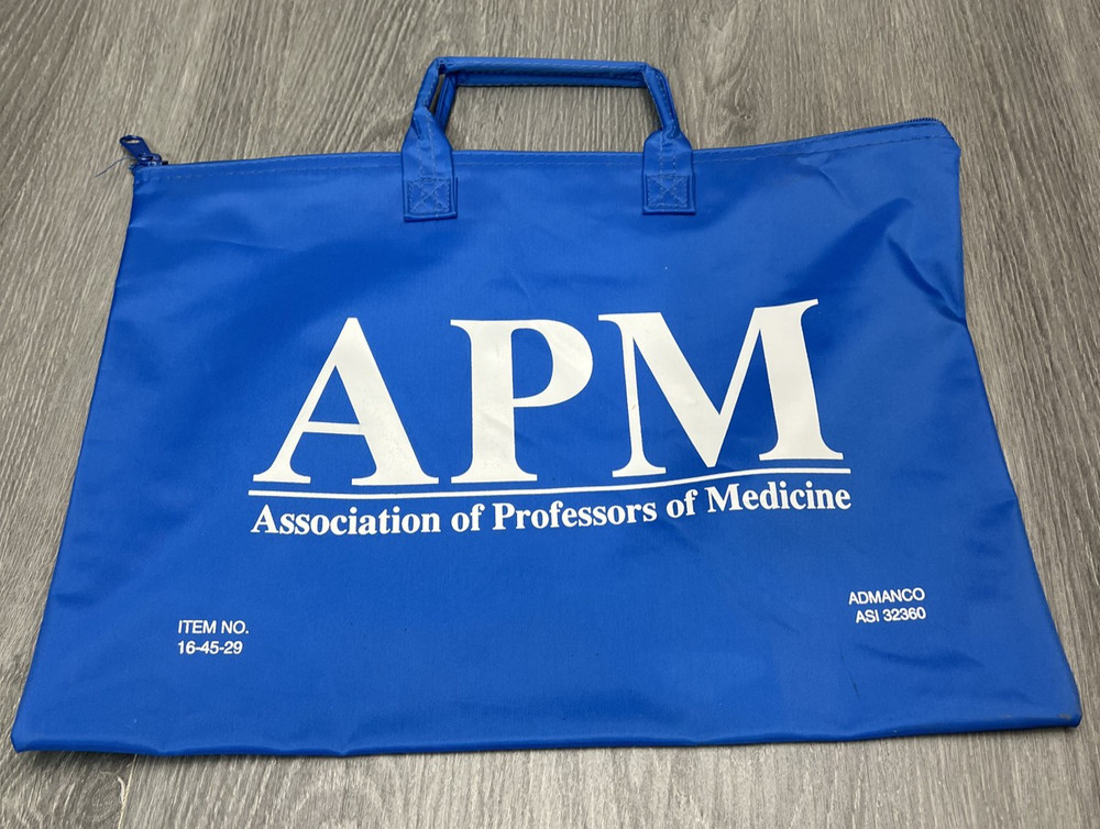 APM Association of Professors of Medicine Blue Zippered Tote Bag – Medical Promo