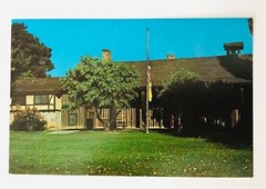 Vtg Postcard Los Alamos NM Fuller Lodge Housed Scientists Working on Atomic Bomb