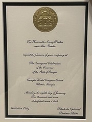 Governor of the State of Georgia 2007 Invitation, Black Framed, For Collectors