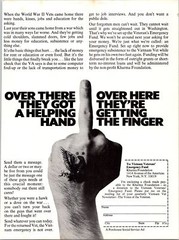 1974 VINTAGE 8X11 PRINT Ad FOR VIETNAM VETERAN EMERGENCY FUND GETTING THE FINGER
