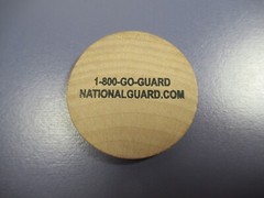 One Inch Wood Token Recruitment Advertisement Army National Guard West Virginia