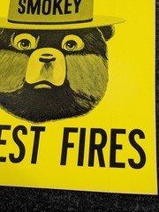 Vintage Smokey Bear Prevent Forest Fire Sticker Sign Wildfire Safety Collectible
