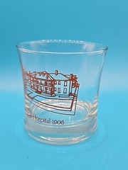 Vintage Rare Whiskey Glass All Saints Episcopal Hospital 1906 Fort Worth TX