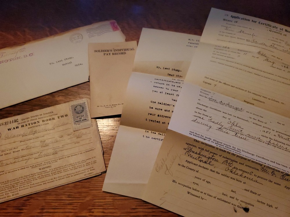 Vintage Military Paperwork App Cert Honorable Service 1862 / 1914 filled Out.