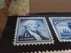 Vintage USPS Post Office Advertising Stamp Poster George Washington Liberty Bell