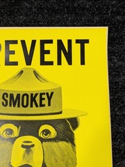 Vintage Smokey Bear Prevent Forest Fire Sticker Sign Wildfire Safety Collectible