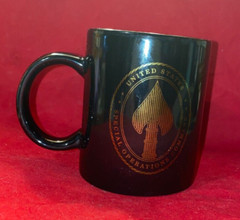 Special Operations Command Coffee Mug – Coffee Cup – Black – with Gold imprints