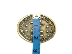 POST OFFICE POSTAL MAIL CARRIER MAILMAN GOVERNMENT BUCKLE Gold Tone