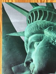 Original Statue of Liberty Centennial US Post Office La Poste PTT Stamp Poster