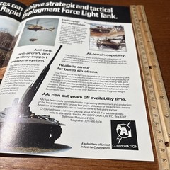 VTG AAI Rapid Deployment Force Light Tank Military Brochure Print Poster