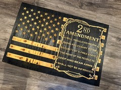 «2nd Amendment» American Flag! 24″ X 16″ CNC Machined Rustic Wooden