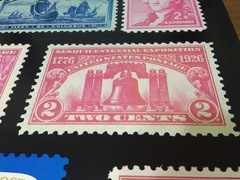 Vintage USPS Post Office Advertising Stamp Poster George Washington Liberty Bell