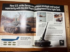 VTG AAI Rapid Deployment Force Light Tank Military Brochure Print Poster